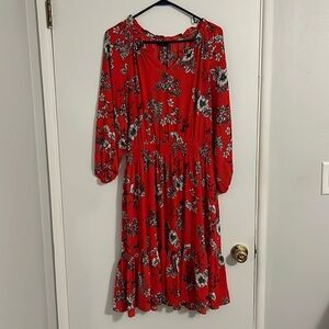 Red flowy talbots dress